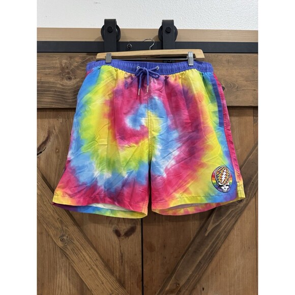 Grateful Dead Tie Dye Stealie Swim Trunk Section 119 Mens Sz XXL - Picture 2 of 6